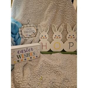 Easter At Home 3 Bunnies Sign HOP table sign wall sign